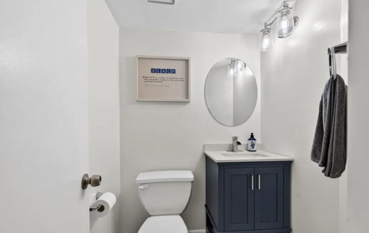 Main floor half bathroom in the Marco Island long term rental