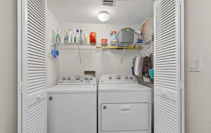 Full-size washer and dryer for extended stays in the Marco Island long term rental